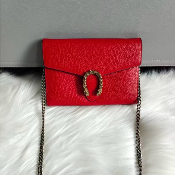 Gucci Handbags - Gucci Red Crossbody Bag with Gold Accent